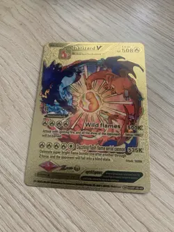 Charizard V Gold Foil Rare Pokemon Fan Art Card SMP 26-43 A21 - Image 1