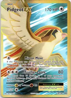 Pokemon TCG XY Evolutions Pidgeot EX 104/108 Full-Art Ultra Rare Holo Card - Image 1