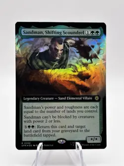 Sandman, Shifting Scoundrel 0266 Extended Art Foil Marvel's Spider-Man MTG NM - Image 1