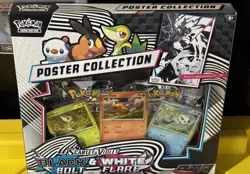 Pokemon Black Bolt White Flare Poster Collection 4 Packs New Factory Sealed - Image 1