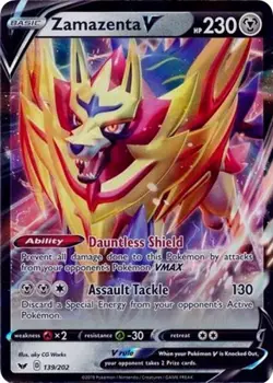 Zamazenta V (#139/202) - Holofoil SWSH - Sword & Shield Base Set NM Pokemon - Image 1