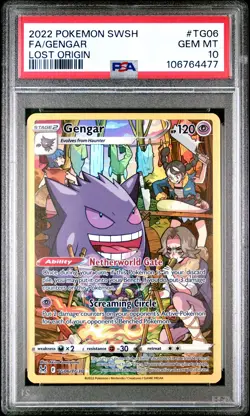 2022 POKEMON SWORD & SHIELD LOST ORIGIN #TG06 FULL ART/GENGAR PSA 10 - Image 1