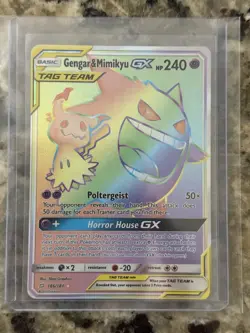 Gengar & Mimikyu GX (Secret) SM Team Up 186/181 NM/M Pokemon TCG - Image 1