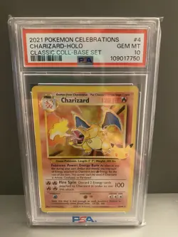 PSA 10 Charizard Holo 4/102 Celebrations Classic Collection Pokemon 2021 - Image 1