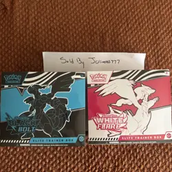 Pokemon TCG Black Bolt and White Flare ETB Elite Trainer Box NEW FACTORY SEALED - Image 1