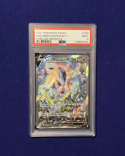 PSA 9 Galarian Rapidash V #168 SWSH Chilling Reign 2021 Pokemon MINT - Image 1