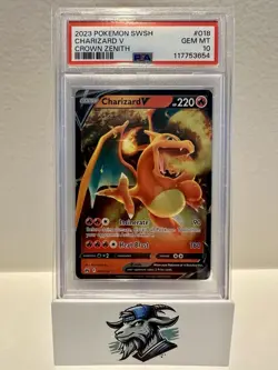 2023 Pokemon SWSH Charizard V Crown Zenith PSA 10 Gem Mint #018/159 Holo Rare - Image 1
