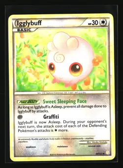 Pokemon IGGLYBUFF 44/123 Uncommon (2009 HeartGold SoulSilver) NM/Near Mint - Image 1