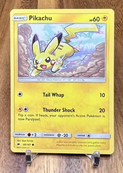 Pikachu 40/147 Burning Shadows Non Holo Pokemon Card NM - Image 1