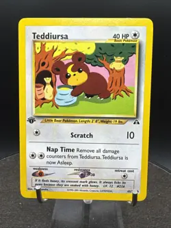 1st Edition Teddiursa 65/75 Neo Discovery Pokemon Card - Image 1