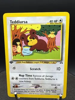 1st Edition Teddiursa 65/75 Neo Discovery Pokemon Card - Image 3