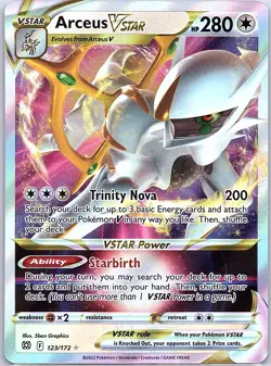 Arceus VSTAR 123/172 SWSH09: Brilliant Stars - Pokemon Card - NM - Image 1