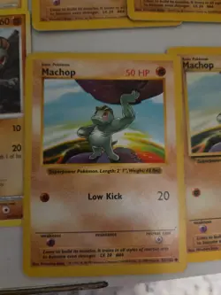 Pokemon Card Lot Machop Base Set Shadowless Plus More Copies Vintage, EX Era - Image 3
