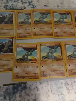 Pokemon Card Lot Machop Base Set Shadowless Plus More Copies Vintage, EX Era - Image 5