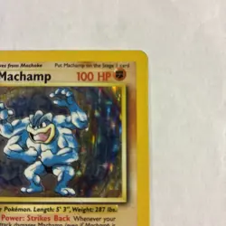 1st edition Machamp 8/102 Holo Rare Base Set Card LP Pokemon TCG - Image 3