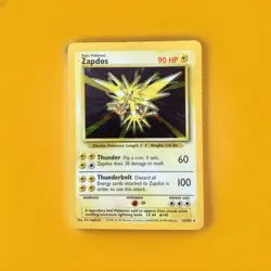 Pokemon Card - Zapdos 90 HP Holo Rare Base Set 12/102 1999 Holo - Image 1