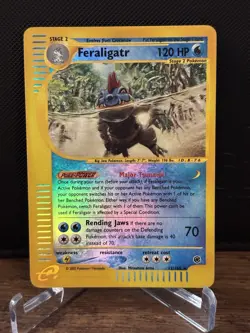 Pokemon Feraligatr Card 12/165 Reverse Holo Expedition Base Set LP Rare E Reader - Image 1