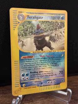Pokemon Feraligatr Card 12/165 Reverse Holo Expedition Base Set LP Rare E Reader - Image 2
