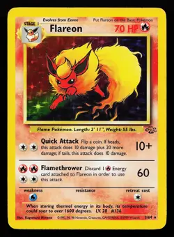 Flareon 3/64 Holo Rare Jungle Pokemon Card - Image 1