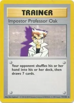 Pokemon Card - Base 73/102 - IMPOSTOR PROFESSOR OAK (rare) [Shadowless] *Played* - Image 1