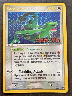 Rayquaza 22/107 EX Deoxys Pokemon Card Reverse Holo Foil Rare HP - Image 1