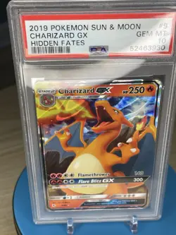Pokemon SM Hidden Fates Charizard GX 9/68 PSA 10 Ultra Rare Holo Card - Image 1