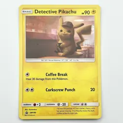 Pikachu - Detective Pikachu - SM190 - Holo Foil Rare - Pokemon Card - Near Mint - Image 1