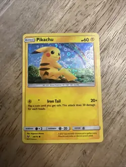 Pikachu 28/73 Sequin Holo General Mills Pokemon Card Shining Legends - Image 1