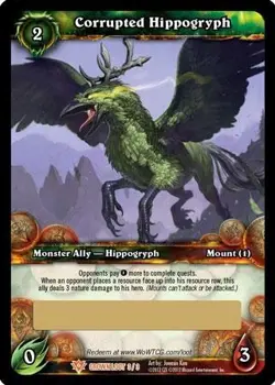 World of Warcraft WoW Crown Heavens Corrupted Hippogryph Unscratched Loot Card - Image 1