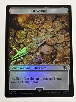 MTG Lord of the Rings Treasure/Food Token Foil 0012/0011 NM - Image 1