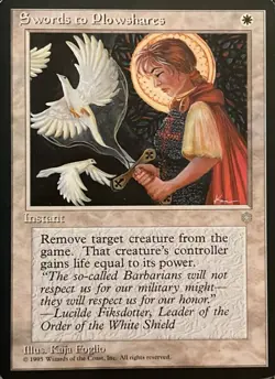 MTG Ice Age Swords to Plowshares #54 Near Mint Uncommon Exile Removal WOTC - Image 3