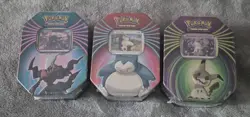 Pokemon 2021 Knockout Tin Sets of 3 Evolving Skies Fusion Strike Brilliant Stars - Image 1