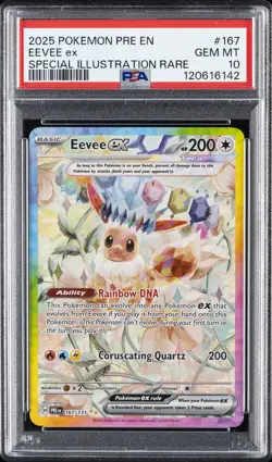 2025 POKEMON PRE EN-PRISMATIC EVOLUTIONS #167 EEVEE EX PSA 10 - Image 1