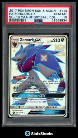 2017 POKEMON SUN & MOON ZOROARK GREAT BALL COLLECTION #77A PSA 10 - Image 1