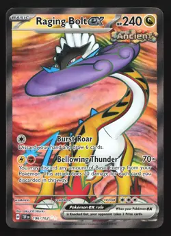 Pokemon Raging Bolt ex 196/162 Temporal Forces Ultra Rare Full Art Holo HP - Image 1