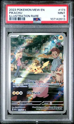 2023 POKEMON MEW EN-151 ILLUSTRATION RARE #173 PIKACHU PSA 9 - Image 1