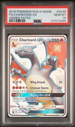 Pokemon TCG Charizard GX Hidden Fates SV49/SV94 Holo Full Art Ultra Rare PSA 10 - Image 1