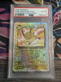Pokemon 2002 Legendary Collection Dark Raichu 7/110 Reverse Holo PSA 6 - Image 1