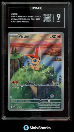 2025 POKEMON SVP EN BLACK STAR PROMOS #208 VICTINI ILLUSTRATION COLLECTION TAG 9 - Image 1