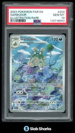 2023 POKEMON SV PARADOX RIFT - PAR EN #204/182 GARBODOR ILLUSTRATION RARE PSA 10 - Image 1