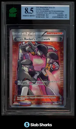 2016 POKEMON XY FATES COLLIDE #124/124 TEAM ROCKET'S HANDIWORK FULL ART MNT 8.5 - Image 1