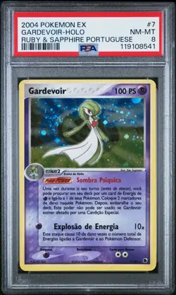 2004 POKEMON PORTUGUESE EX RUBY & SAPPHIRE #7 GARDEVOIR-HOLO PSA 8 - Image 1