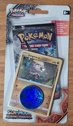 Pokemon Sun & Moon Burning Shadows Blister Pack (Jangmo-o) Sealed - Image 1