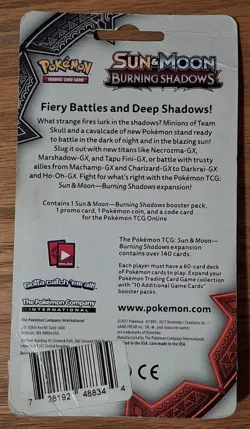 Pokemon Sun & Moon Burning Shadows Blister Pack (Jangmo-o) Sealed - Image 2