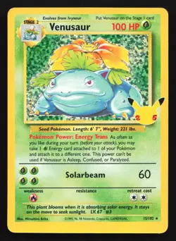 Pokemon Venusaur 15/102 Celebrations Classic Colection Ultra Rare Holo LP - Image 1