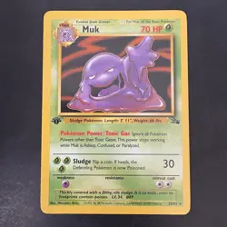Pokemon Vintage 1st Edition Non-Holo Rare Muk Fossil 28/62 WotC 1999 - Image 1