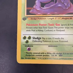 Pokemon Vintage 1st Edition Non-Holo Rare Muk Fossil 28/62 WotC 1999 - Image 5