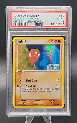 PSA 9 Mint 2006 Pokemon Diglett Reverse Holo Foil 50/100 EX Crystal Guardians - Image 1