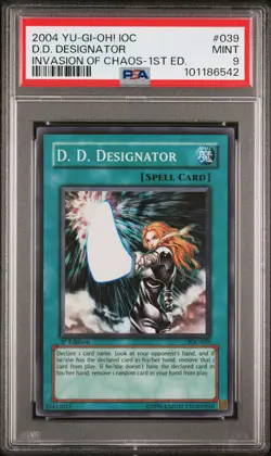 2004 YU-GI-OH! IOC-INVASION OF CHAOS 1ST ED #039 D.D. DESIGNATOR PSA 9 - Image 1