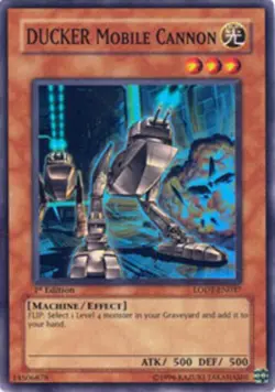Yugioh! DUCKER Mobile Cannon - LODT-EN037 - Super Rare - 1st Edition Near Mint, - Image 1